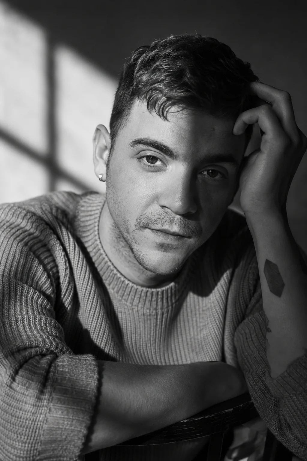 Black and white portrait of Josh